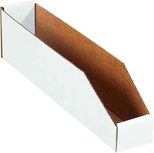 Partners Brand PBINBWZ318 Open Top Bin Boxes, 3" x 18" x 4 1/2", Oyster White (Pack of 25) by Partners+Brand