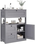 GRUSIGN Bathroom Cabinet, Modern Bathroom Floor Storage Cabinet Organizer with 1 Door and 3 Drawers, Freestanding Cupboard for Kitchen/Living Room Use by GRUSIGN