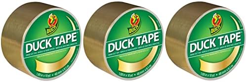 Duck Brand 280748 Color Duct Tape, Metallic Gold, 1.88 Inches x 10 Yards Each Roll, 3 Rolls by DuckBrand