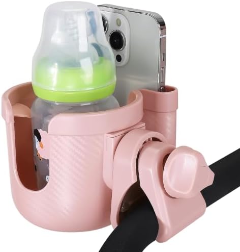 Accmor Stroller Cup Holder with Phone Holder, Bike Cup Holder, Walker Scooter Wheelchair Cup Holder Attachment, Universal Cup Holder for Uppababy Graco Strollers - Image 2