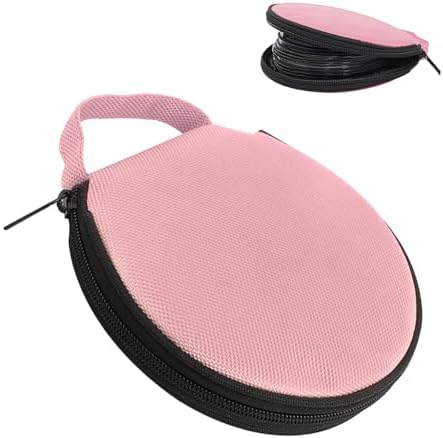 DVD Case, 20 Capacity Oxford Cloth CD/DVD Case Holders, Waterproof DVD Storage Binder with Reinforced Handle, Universal for Car Office Living Room Home Travel (Pink) by Unknown