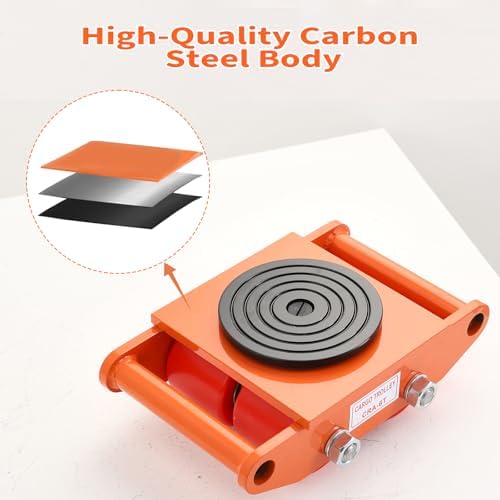 Machinery Skates, Heavy Duty Industrial Rollers w/Non-Marring Wheels for Factory, Warehouse, Workshop - Image 4