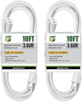 EP 10 FT Outdoor Extension Cord, 16/3 SJTW Heavy Duty White 2PK, ETL Listed by ENERGYPRO
