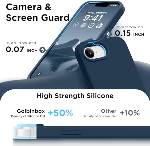 GolbinBox Magnetic for iPhone 17e/16e Case, Silicone Cover, Dark Blue - Image 6