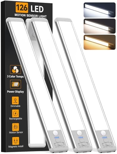 Under Cabinet Lighting Wireless, 15inch Motion Sensor Light Indoor, 3Pack by ZIOEYIUE