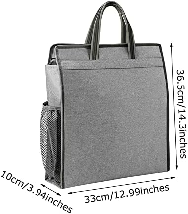 Oxford Zippered Document Bag with Handle File Tote Bag Pouch for Carrying Paper Files Books Filing Folder 1 Pack (Gray) - Image 3