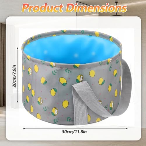 Foldable Bucket for Soaking Feet, Portable Foot Bath Tub Spa Basin Grey Footbath Bucket for Travel Home Pedicure Outdoor Camping/Wash Face Vegetables Fruits(Grey) - Image 4