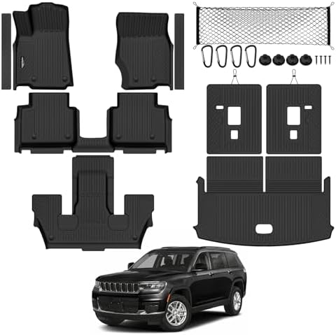 TPE Floor Mat Set for 2021-2026 2027 Jeep Grand Cherokee L 6 Seats by TongamaAllWeatherFloorMats
