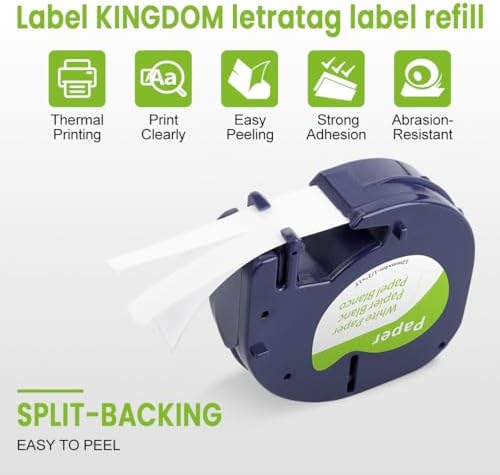 Label KINGDOM 5pk Compatible with DYMO LetraTag Mix Color Label Tape Refill - Image 3