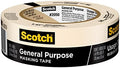 Scotch General Purpose Masking Tape, Tan, Tape for Labeling, Bundling and General Use, Multi-Surface Adhesive Tape, 1.41 Inches x 60 Yards, 1 Roll by ScotchBrand