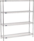 Nexel 12" x 48" x 54", 4 Tier Adjustable Wire Shelving Unit, NSF Listed Commercial Storage Rack, Chrome Finish, leveling feet by Nexel