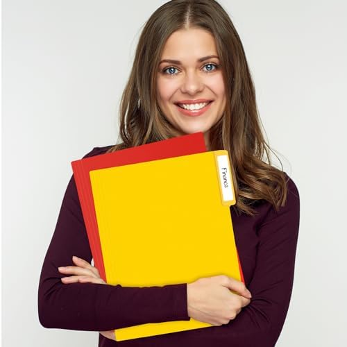 EOOUT 30pcs Colored File Folders, 9'' x 11.6'' Manilla Folders, Plastic File Folders, 3 Tab Poly Folder, 6 Colors with 40pcs Erasable Category Labels, for School and Office Supplies - Image 6