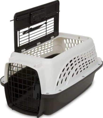 Petmate Two Door Plastic Pet Kennel for Small Dogs and Cats, 19in, White by Petmate