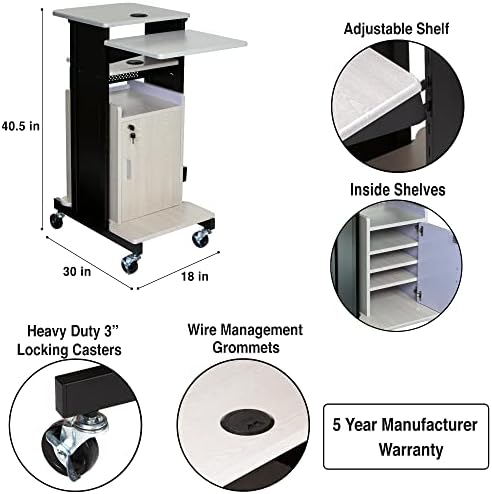 OEF Furnishings Premium Plus Presentation Cart with Storage Cabinet - Image 3