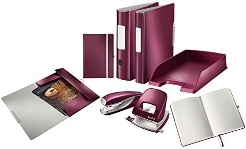 Leitz Lever Arch File, Garnet red, A4, Curved Spine 6.5 cm Width, Elastic Fastening, Light polyfoam, Style Range, 11090028 - Image 6