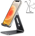 OMOTON C2 Adjustable Aluminum Cell Phone Stand with Charging Cutout, Black by OMOTON