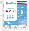 12x12x1 MERV 8 Air Filter 2-Pack for HVAC Furnace by GoldbonHVACFilter