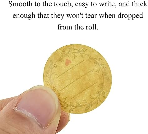 HAHIYO 1Inch 500Pcs Natural Brown Kraft Label Sticker Roll - Round, Blank, Permanent Adhesive Dot Sticker for Jar, Canning, Price Tag, Store Organization - Image 3