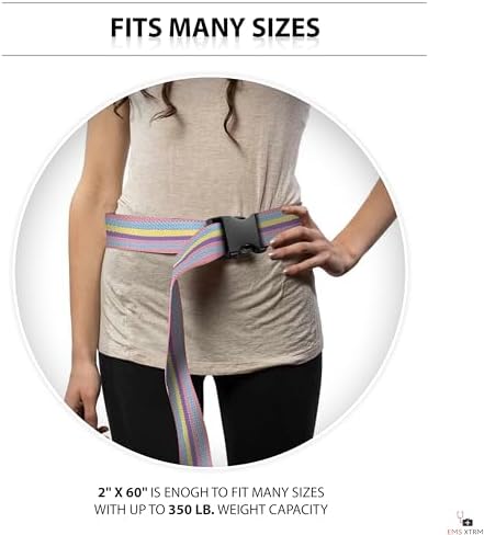 EMS XTRM Gait Belts for Seniors, Belt to Lift Elderly Standing Assist Aid Quick Release Buckle for Caregivers, Nurses, Home Health Aides, Physical Therapists (Plastic Buckle - Pastel) - Image 6