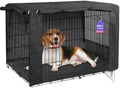 HiCaptain 42-Inch Dog Crate Cover with Mesh, Waterproof Kennel Cover, Black by HiCaptain