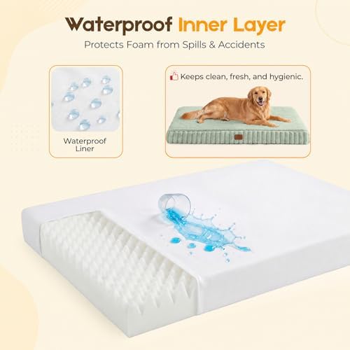 Orthopedic Dog Bed for Large Dog, Waterproof Washable Pet Bed for Crate - Image 5