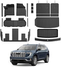 CARTIST Floor Mats for Chevy Traverse & GMC Acadia 2024-2026, Buick Enclave 2025-2026 (Only for 7 Seats Captain Chairs), All Weather Car Mats for Traverse Accessories, with Door Sill Protector by cartist