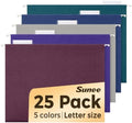 SUNEE Hanging File Folders Vintage Colors, 25 Pack Letter Size File Folders with 1/5-cut Tabs, Stay Organized for Your Home and Office Bulk File and Documents by SUNEE