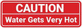 Standard Caution Water Gets Very Hot Sign (Red) - Medium 2 Pack by SignsByLITA