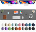 Aothia Faux Leather Desk Mat - Large Mouse Pad, Non-Slip PU Leather Blotter, Waterproof Writing Surface for Office and Home (Grey, 63" x 17") by AothiaSimpleNaturalUnique