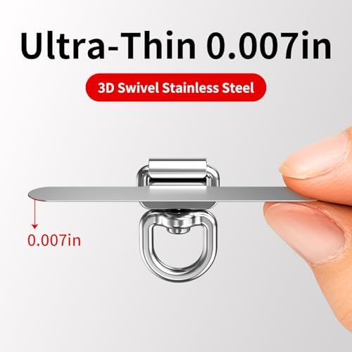 saxsion Phone Tether Tab & Lanyard Tab, 360° Swivel Clip - Ultra Thin Stainless Steel Universal Patch for All Phone Cases - Image 2