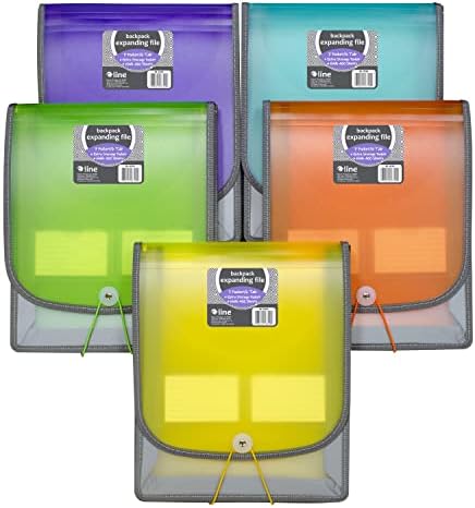 C-Line 7-Pocket Vertical Backpack File, Assorted, 1" x 10 1/4" x 12 3/4" (Pack of 2) - Image 2