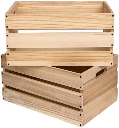20"L Oversize Wooden Crates For Storage,Vinyl Record Storage Crates by Unknown