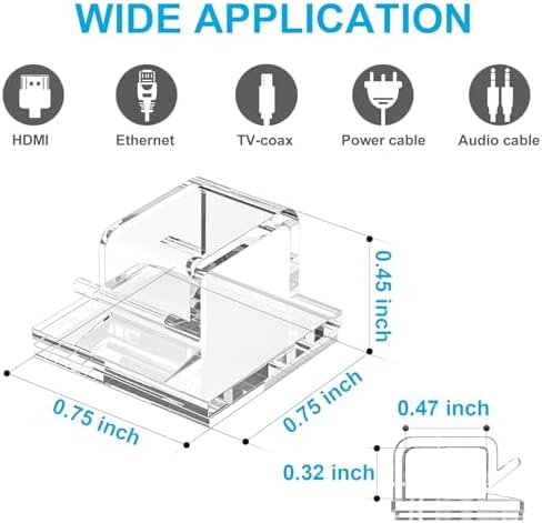 TidyHelper 100 PCS Cable Clips Adhesive, Large, Clear, Indoor/Outdoor - Image 3