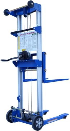 Fixed Straddle Hand Winch Lift Truck, Material Lifts, 34.6" Length, 24.8" Width, 66.9" Height, 400lb Capacity, Perfect for Warehouses Construction Sites - Image 7