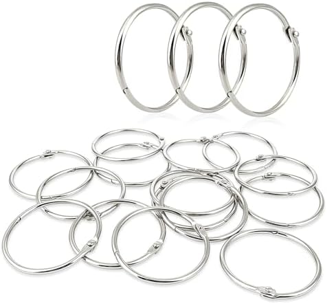 KTOJOY 2 Inch (15 Pack) Loose Leaf Binder Book Rings, with Metal Nickel Plated for Key,and Index Cards, for School, Home, or Office, Silver - Image 2