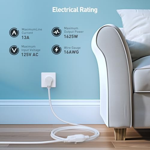[ETL Listed] Cable Matters 2-Pack Rotating Flat Plug Extension Cord, 10ft - Image 5