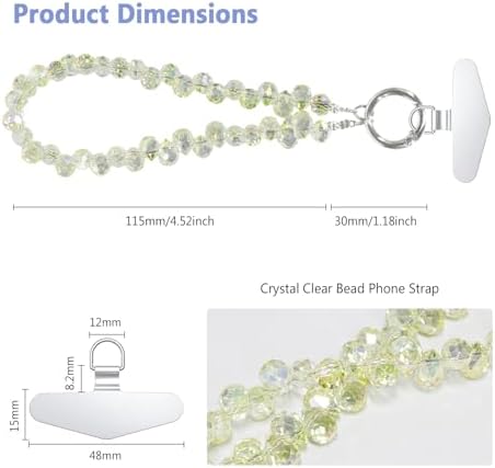 TENOC Beaded Phone Wrist Strap, Light Yellow - Image 2