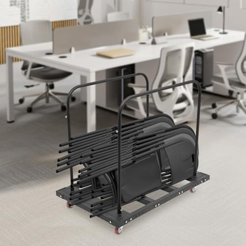 Material Handling Truck, Free Standing Large Capacity Rolling Cart, Adjustable Heavy Duty Table Trolley Desk Trolley, Steel Folding Table Cart, 29.1*45.3*38.6in Folding Table Trolley for Heavy Boxes - Image 7