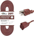 20 Ft Brown Outdoor Extension Cord 16 Gauge Heavy Duty Power Cord by HONDERSON