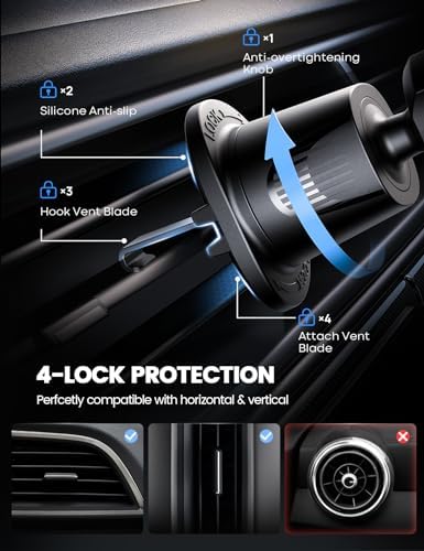 Lamicall 2026 Wider Clamp & Metal Hook Car Phone Holder Vent Accessories - Image 4