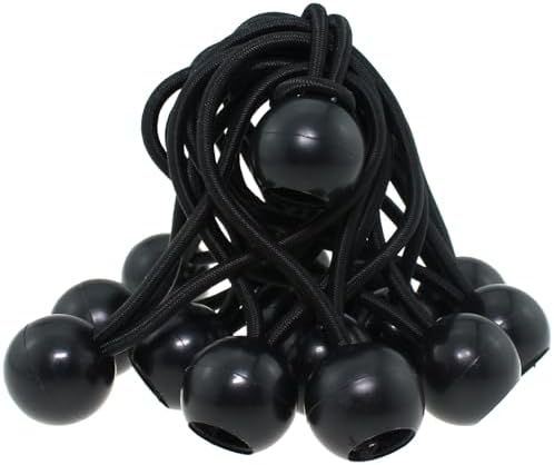 15PCS 4 Inch Black Heavy Duty Stretch Bungee Cord Ball Tarpaulin Tent Bungee Ball Tie Down Cord for Canopies Tarpaulins Sunshades Sleeping Bag - Image 4