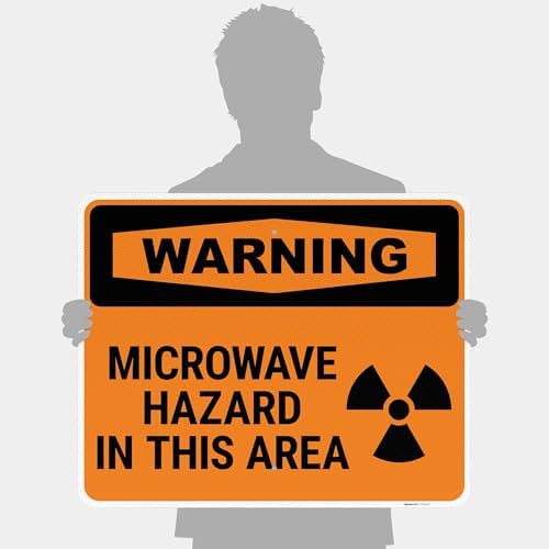 OSHA Warning Microwave Hazard in This Area with Graphic Sign, - Image 4