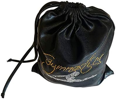 LIL'FOX 8"x10" Drawstring Gymnastics SMALL GRIP BAG 26x20cm - Lightweight Bag for Personal Equipment - Shiny Foil Rhinestones - Image 4