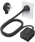 TROND Leftward Flat Plug Extension Cord 6ft for Small Tight Spaces, Black by TRONDOfficial