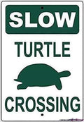 New Warning Signs Metal Tin Sign -slow Turtle Crossing With Graphic No Speeding Hilarious Epic Aluminum S Decorative Plaque Yard For Home Outdoor Industrial Sign 12x8 Inches Warning Signs Prompt Signs by Eletina