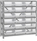 Quantum Storage Systems 1239-109CL Clear-View Sloped Shelving Unit with 4" Shelf Bins, 18 QSB109 Shelf Units, 12" D x 36" W x 39" H by QuantumStorageSystems
