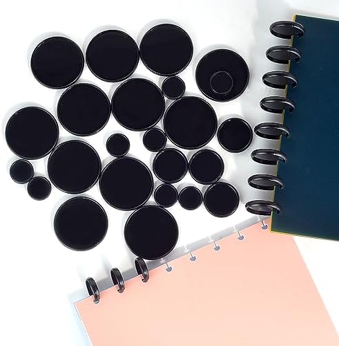 36 Pieces (2",1-3/8",1") Black Discbound Discs Plastic Binder Rings Expansion Discs Notebooks Planner Discs Binder Accessories Disc Binder System Book Binding Discs for Planner Scrapbooking (Black) - Image 4