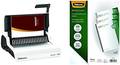 Fellowes Pulsar+ Comb Binding Machine (5006801) and Clear PVC Binding Covers by Unknown