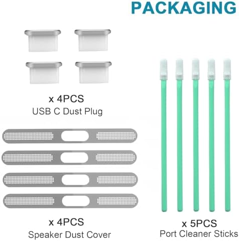 USB C Dust Plug, 4 Pack USB C Port Cover Type C Plug Cover with Speaker Dust Cover Compatible with 16, 15 (Pro, Plus, Pro Max), iPhone 17 USB C Charging Port Plug Cap - Image 2