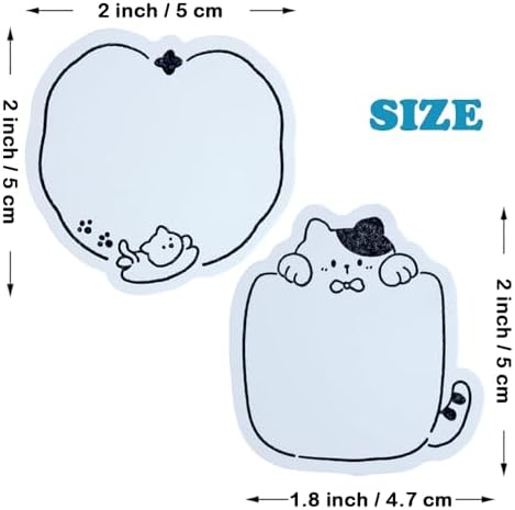 Cute Label Stickers for Jars 2 Different Cat Designs Full Adhesive Sticky Notes 2 Rolls Self-Stick Blank Name Stickers - Image 3